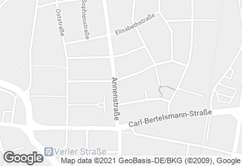 Karte mit Standort von Bäckerei Glasenapp