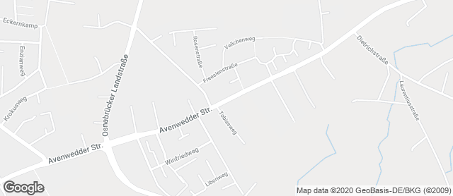 Karte mit Standort von Gerds Backstube Filiale Avenwedde