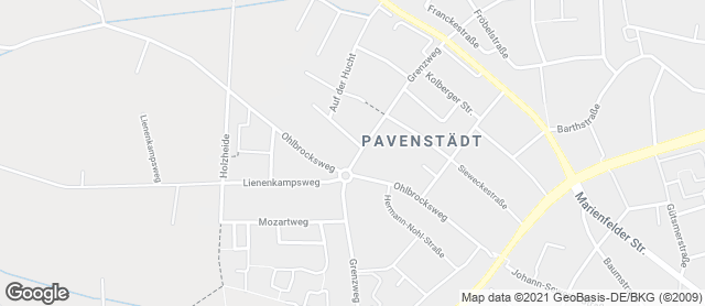 Karte mit Standort von Bäckerei Thiesbrummel