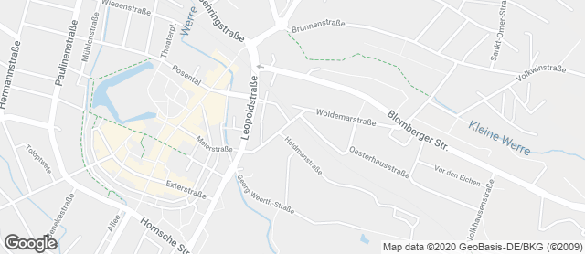 Karte mit Standort von Bäckerei Engel - Seminarstraße Detmold