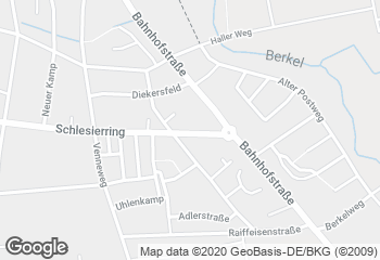 Karte mit Standort von Bäckerei Schütte