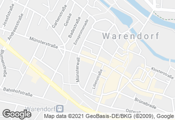 Karte mit Standort von Bäckerei Maria Schrunz e.K.  Warendorf