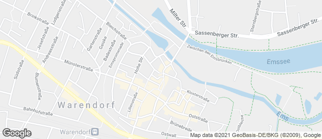 Karte mit Standort von Bäckerei Dreischulte