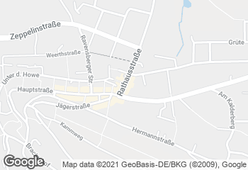 Karte mit Standort von Brinkmanns Backstube GmbH & Co.KG Oerlinghausen