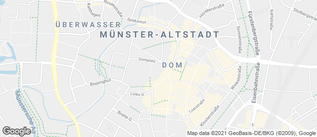 Karte mit Standort von Bäckerei Rötters Wochenmarkt Münster Domplatz