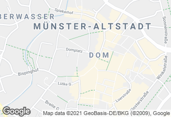 Karte mit Standort von Bäckerei Rötters Wochenmarkt Münster Domplatz