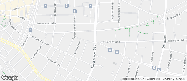 Karte mit Standort von Bäckerei Meffert Teutoburger Straße Bielefeld