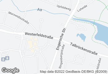 Karte mit Standort von Bäckerei Lamm Westerfeldstraße