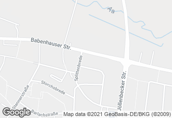 Karte mit Standort von Bäckerei Meffert Babenhauser Straße Bielefeld im Dengelmarkt
