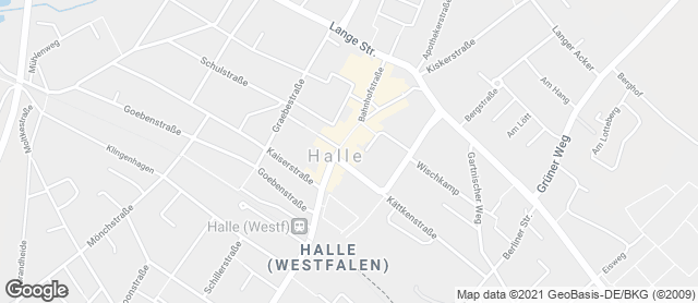 Karte mit Standort von Bäckerei Brinkhege Treffpunkt Halle