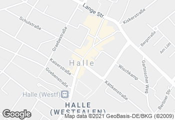 Karte mit Standort von Bäckerei Brinkhege Treffpunkt Halle