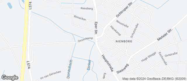 Karte mit Standort von Bäckerei Ebbinghoff GmbH