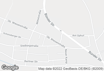 Karte mit Standort von Bäckerei & Conditorei Hensel GmbH