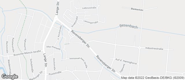 Karte mit Standort von Bäckerei & Conditorei Hensel GmbH