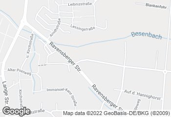 Karte mit Standort von Bäckerei & Conditorei Hensel GmbH