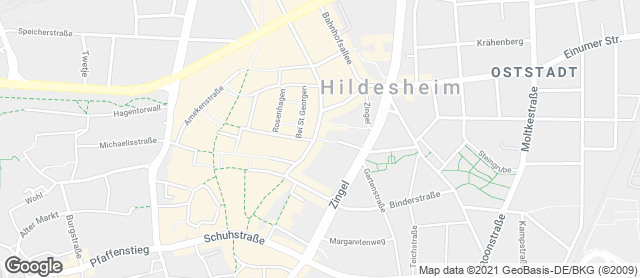 Karte mit Standort von Calenberger Backstube Oppenborn OHG in Hildesheim