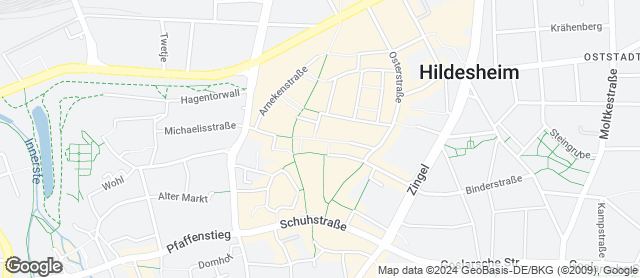Karte mit Standort von Stadtländer Wochenmarkt Hildesheim- Rathausplatz