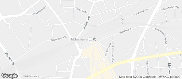 Karte mit Standort von Bosselmann. Die Landbäckerei GmbH   Hauptbahnhof Hildesheim