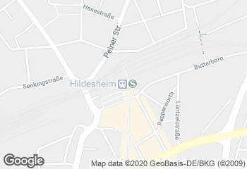 Karte mit Standort von Bosselmann. Die Landbäckerei GmbH   Hauptbahnhof Hildesheim