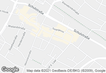 Karte mit Standort von Bäckerei - Konditorei Schulte