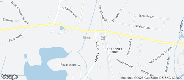 Karte mit Standort von Bäcker Wahl Bestensee REWE