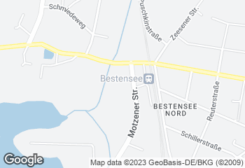 Karte mit Standort von Bäcker Wahl Bestensee REWE