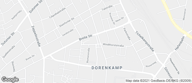 Karte mit Standort von Bäckerei Werning - Rheine