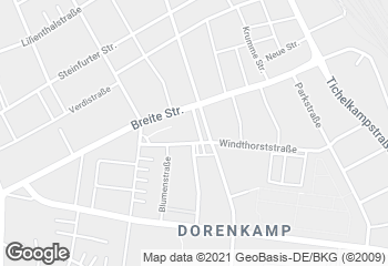 Karte mit Standort von Bäckerei Werning - Rheine