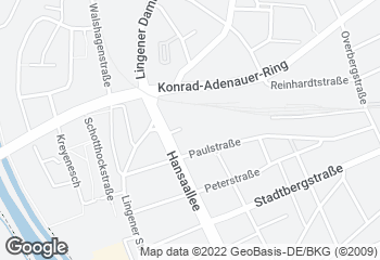 Karte mit Standort von Bäckerei Sundag GmbH & Co. KG / im Obi Rheine