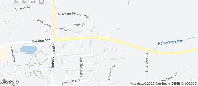 Karte mit Standort von Bäckerei SUNDAG GmbH & Co. KG / Lieblingsplätzchen Bad Bentheim