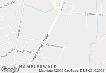 Karte mit Standort von Bäckerei-Baguetterie Balkenholl Fortunastraße im Rewe Markt