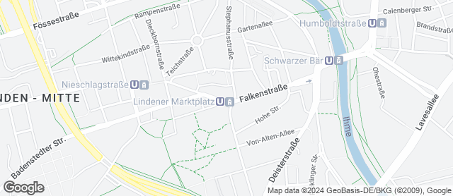 Karte mit Standort von Stadtländer Wochenmarkt Hannover-Linden