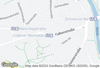 Karte mit Standort von Stadtländer Wochenmarkt Hannover-Linden