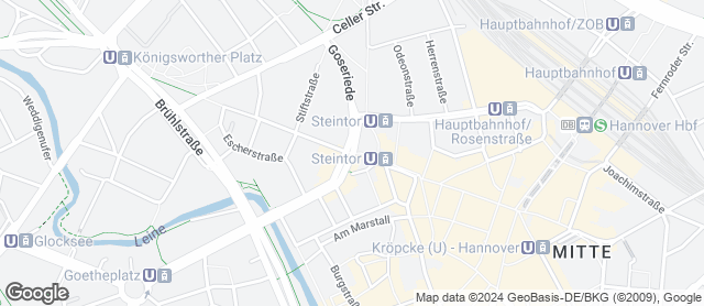 Karte mit Standort von Stadtländer Wochenmarkt Hannover-List