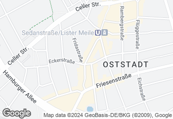 Karte mit Standort von Stadtländer Wochenmarkt Hannover-Oststadt