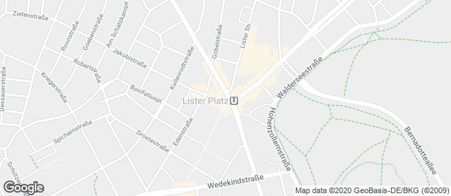 Karte mit Standort von Bosselmann. Die Landbäckerei GmbH  Fachgeschäft Lister Platz