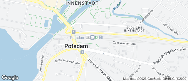 Karte mit Standort von Bäcker Wiedemann GmbH  EKZ Bahnhofspassagen Potsdam