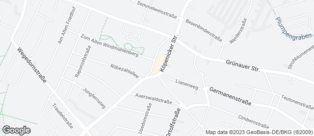 Karte mit Standort von Bäckerei Wahl Berlin Altglienicke