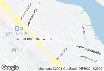 Karte mit Standort von Bäcker Wahl Berlin Schöneweide