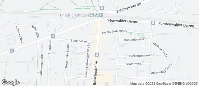 Karte mit Standort von Bäckerei Dreißig GmbH & Co. KG Cafe Bölschestraße