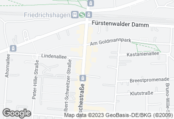 Karte mit Standort von Bäckerei Dreißig GmbH & Co. KG Cafe Bölschestraße