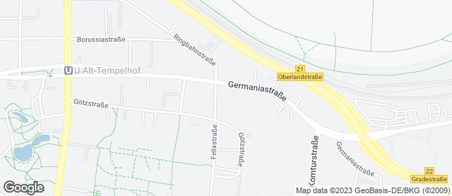 Karte mit Standort von Bäcker Wiedemann GmbH TEMPELHOF-SCHÖNEBERG