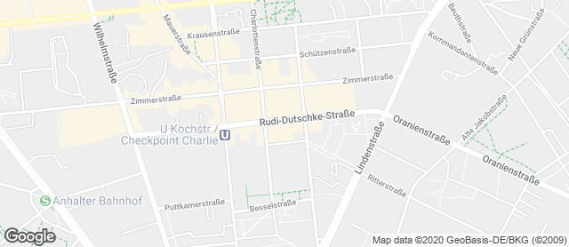 Karte mit Standort von Junge Die Bäckerei. - Rudi-Dutschke-Straße