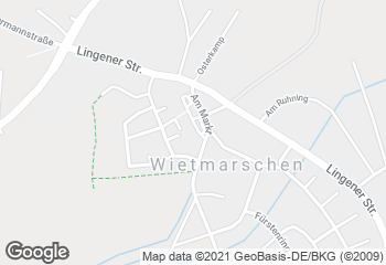 Karte mit Standort von Landbäckerei Wintering in Wietmarschen