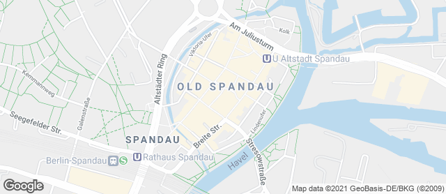 Karte mit Standort von Bäcker Wiedemann GmbH   Spandau