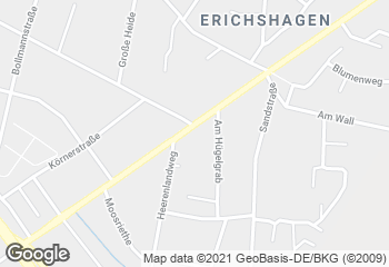 Karte mit Standort von Bäckerei Deicke - Café Erichshagen