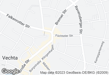 Karte mit Standort von Bäckerei Konditorei Café Burrichter