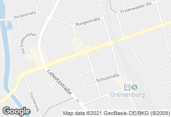 Karte mit Standort von Bäckerei & Konditorei Plentz  - Oranienburg Bernauer Straße