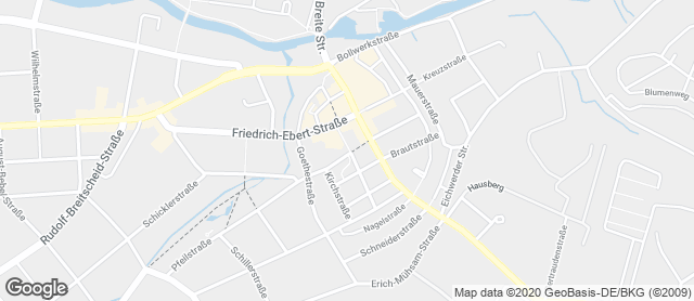 Karte mit Standort von Privatbäckerei Wiese Kaffeehaus Gustav