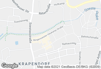 Karte mit Standort von Stadtbäckerei Frerker - Stadtcafé